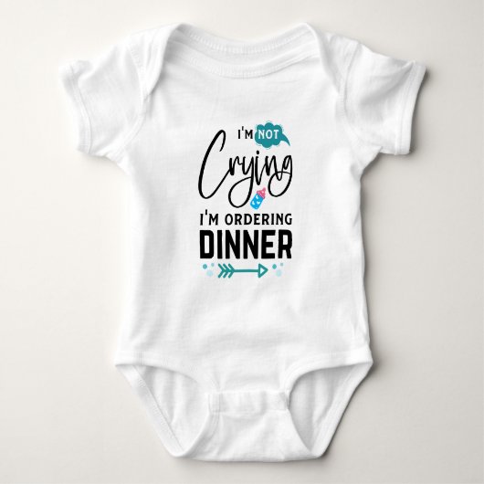 Grappig unisex baby huilend diner romper (Voorkant)