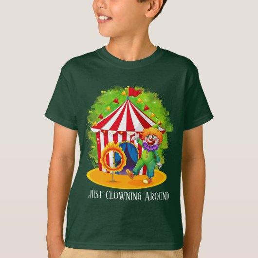 grappig unisex kinder clown circus t-shirt (Voorkant)