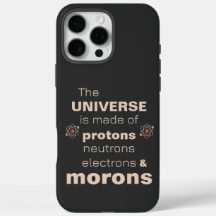 Grappig universum protonen neutronen elektronen id iPhone 16 pro max hoesje