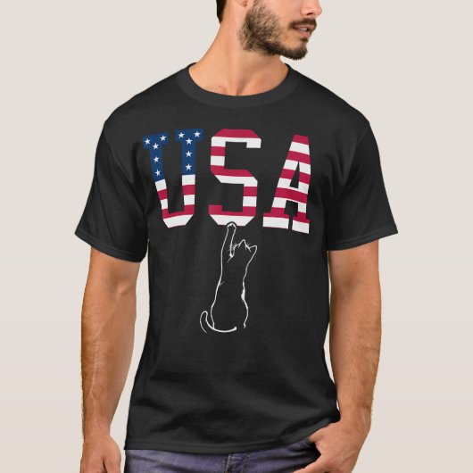 Grappig USA Cat Shirt Grappig USA Shirt USA Kitten (Voorkant)