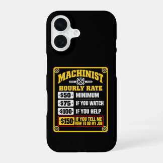 Grappig uurloon voor machinebankwerker sarcasme iPhone 16 hoesje