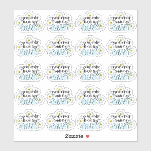 Grappig uw bestelling maakte mijn dag Daisy Pun Bu Sticker (Vel)