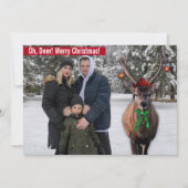 Grappig uw kerstfoto met een deer Custom Pic Feestdagenkaart (Voorkant)