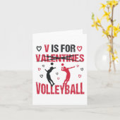 Grappig V is voor Volleybal Valentijnsdag Cadeau Kaart (Gele Bloem)