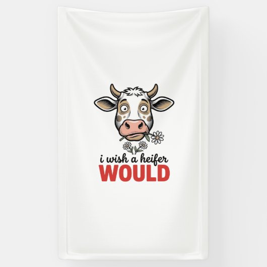 Grappig Vaarzenkoe Vintage Gravure Shirt Ontwerp_1 Spandoek (Verticaal)