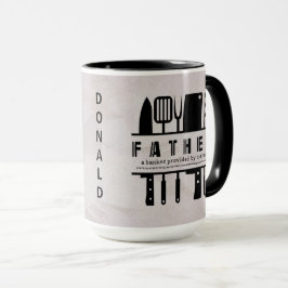 Grappig vader papa Beige en zwart Two Tone Mok