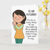 Grappig Vaderdag aan mijn echtgenoot Humor Kaart (Gele Bloem)