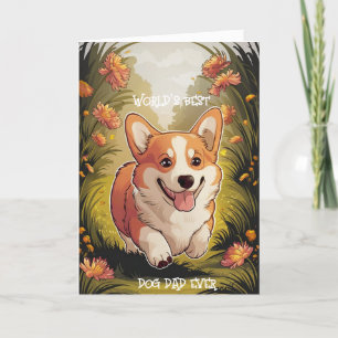 Grappig Vaderdag Corgi Dog Pap Wenskaart Bedankkaart