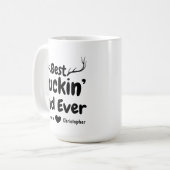 Grappig Vaderdag Gift Best Buckin Dad ruig Koffiemok (Voorkant links)