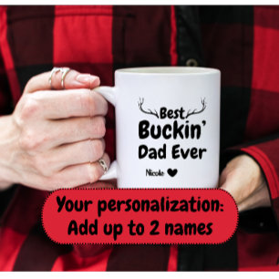 Grappig Vaderdag Gift Best Buckin Dad ruig Koffiemok