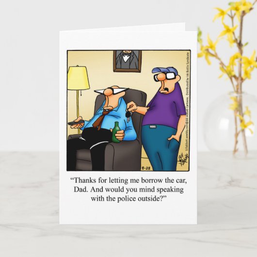 Grappig Vaderdag Humor Wenskaart Kaart (Gele Bloem)