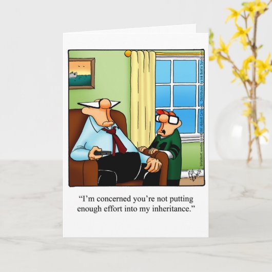 Grappig Vaderdag Humor Wenskaart Kaart (Gele Bloem)