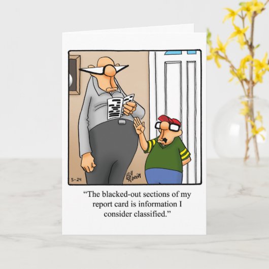 Grappig Vaderdag Humor Wenskaart Kaart (Gele Bloem)