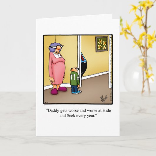 Grappig Vaderdag Humor Wenskaart Kaart (Gele Bloem)