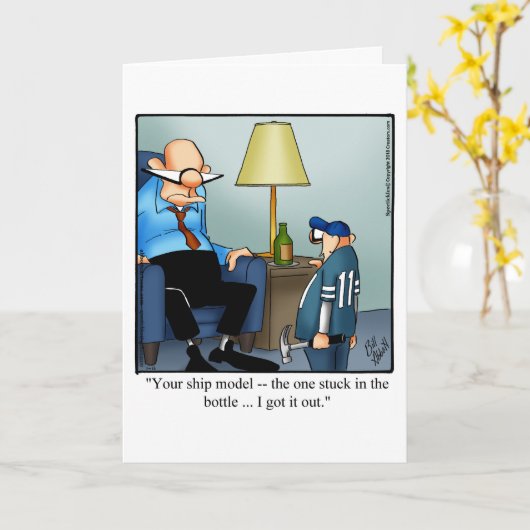 Grappig Vaderdag Humor Wenskaart Kaart (Gele Bloem)