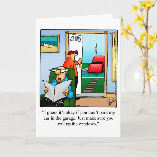 Grappig Vaderdag Humor Wenskaart Kaart (Gele Bloem)