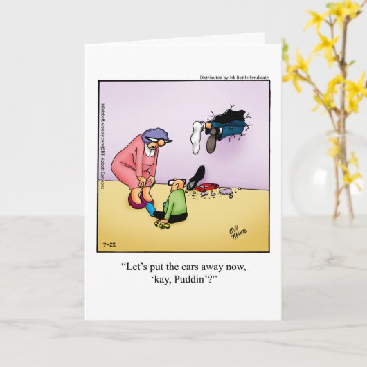 Grappig Vaderdag Humor Wenskaart Kaart (Gele Bloem)