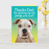 Grappig Vaderdag Kaart Dank u wel van de hond (Gele Bloem)