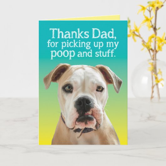 Grappig Vaderdag Kaart Dank u wel van de hond (Gele Bloem)