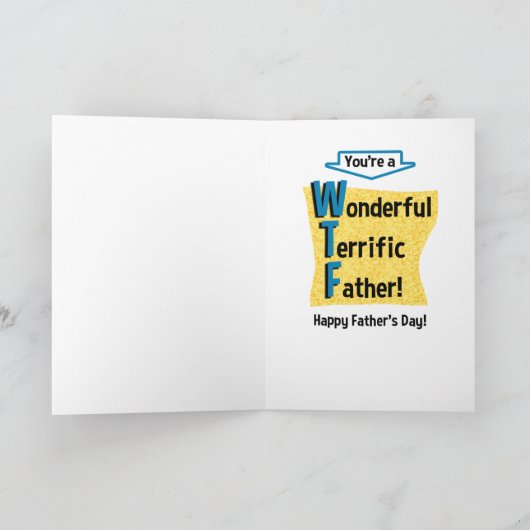 Grappig Vaderdag Kaart: WTF! Kaart (Binnen)