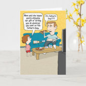 Grappig Vaderdag: Lazy Dad Kaart (Gele Bloem)