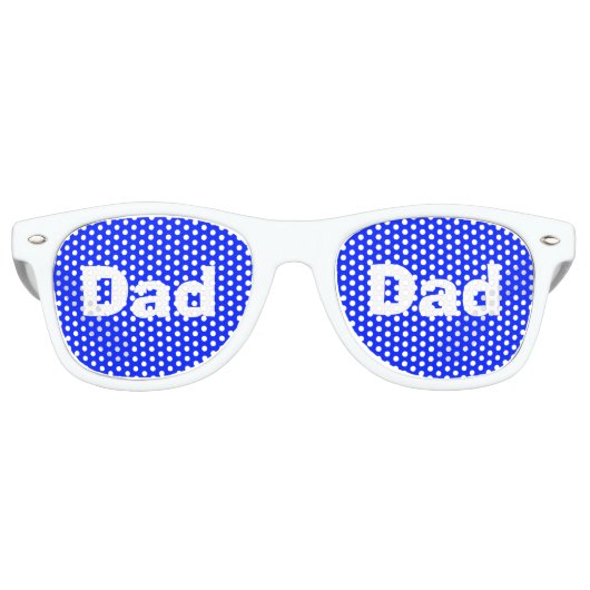 Grappig Vaderdag papa blauw wit 4alan Retro Zonnebril (Voorkant)