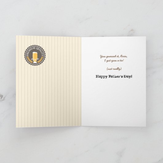 Grappig Vaderdag Retro Bierlabel voor Boss Kaart (Binnen)