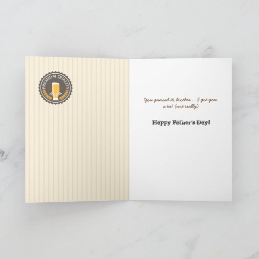 Grappig Vaderdag Retro Bierlabel voor Brother Kaart (Binnen)