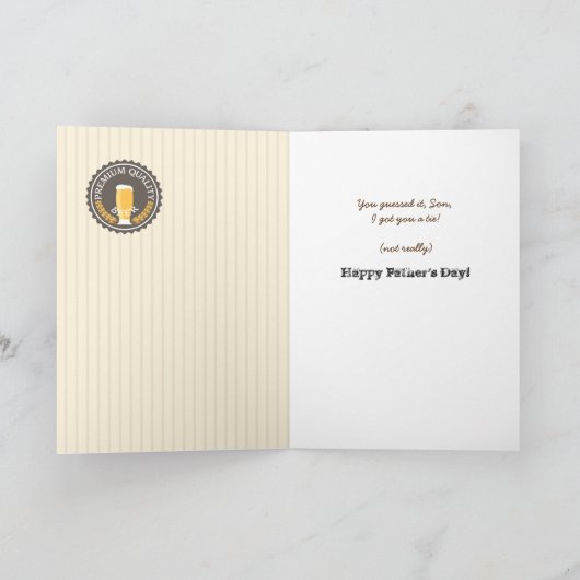 Grappig Vaderdag Retro Bierlabel voor Son Kaart (Binnen)