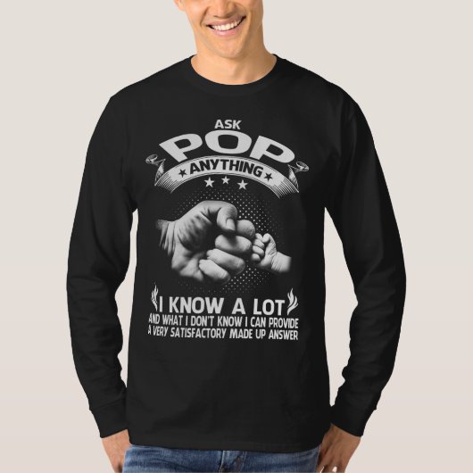 Grappig Vaderdag Shirt Gift 60th Ask POP Anythin (Voorkant)