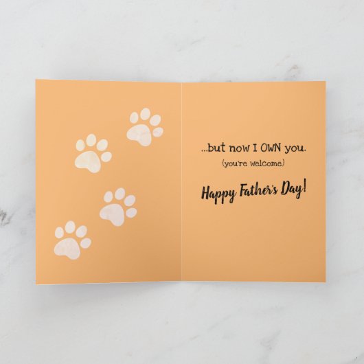 Grappig Vaderdag van de kat... Kaart (Binnen)