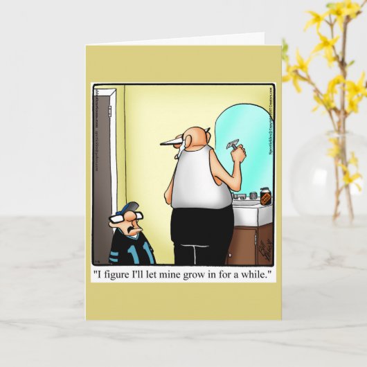 Grappig Vaderdag Wenskaart Kaart (Gele Bloem)