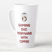 Grappig Vaderdaggeschenk voor gamer-pappas Latte Mok (Linkerhoek)