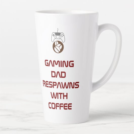 Grappig Vaderdaggeschenk voor gamer-pappas Latte Mok (Rechts)