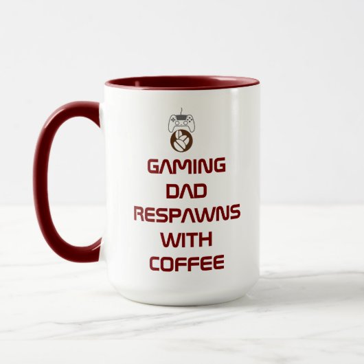 Grappig Vaderdaggeschenk voor gamer-pappas Mok (Links)