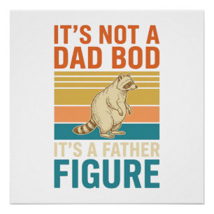 Grappig vaderfiguur wasbeer vintage shirt ontwerp_ perfect poster