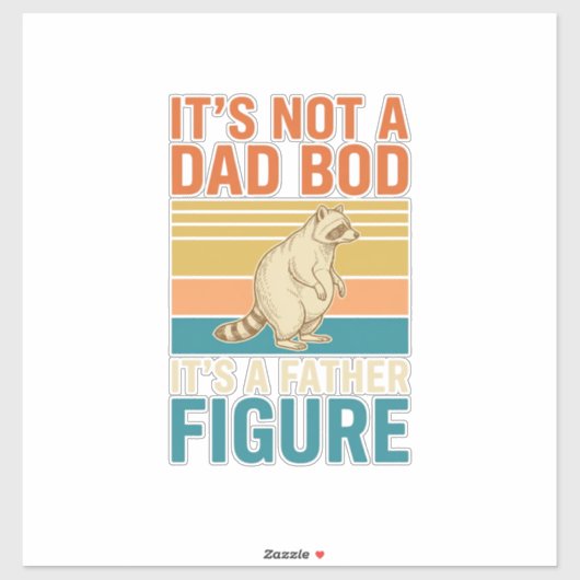 Grappig vaderfiguur wasbeer vintage shirt ontwerp_ sticker (Vel)