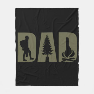 Grappig vadersdag cadeau wandelen kamperen vader fleece deken