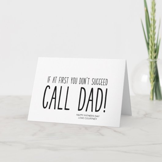 Grappig vadersdaggeschenk van kinderen dochter voo kaart (Voorkant)