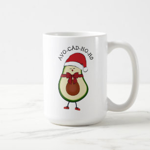 Grappig Vakantie Gift Red Santa Hat Avocado Koffiemok