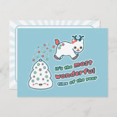 Grappig vakantie rendier feestdagenkaart (Voorkant / Achterkant)