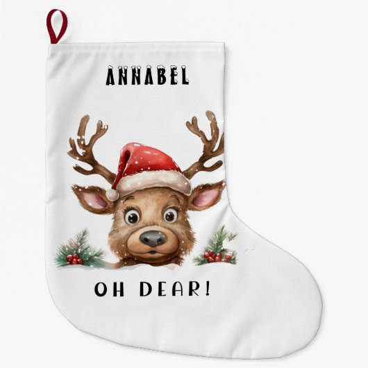 GRAPPIG Vakantie Rendier Grote Kerstsok (Voorkant)