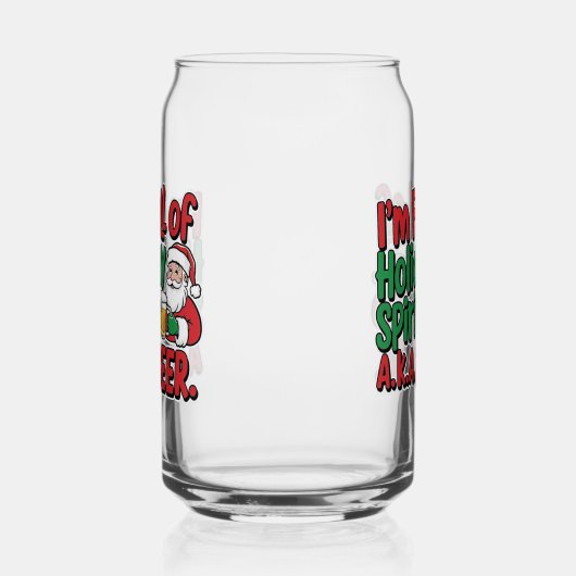 Grappig Vakantie spirit biertje Kerst drink feest Blikvorm Glas (Rechts)