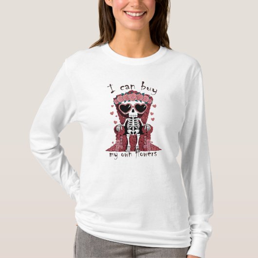 Grappig Valentijns skelet T-shirt (Voorkant)