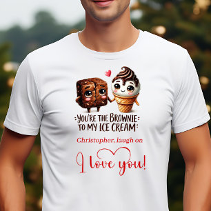 Grappig Valentijnscadeau met Voedsel voor Hem Pers T-shirt