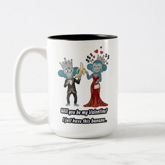 Grappig valentijnscadeau tweekleurige koffiemok (Links)