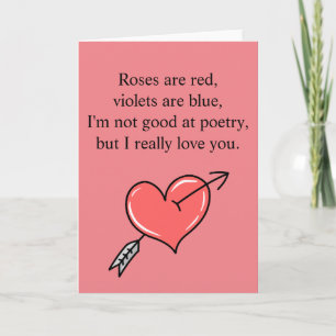 Grappig Valentijnsdag Rozen Gedicht Kaart