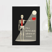 Grappig Valentijnsdag Skelet, Bone-afide Admirer Kaart (Voorkant)