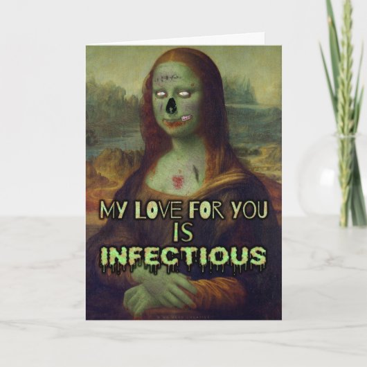 Grappig Valentijnsdag Zombie Mona Lisa Love Feestdagen Kaart (Voorkant)