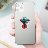 Grappig vampier meisje Schattige Gothic karakter k Sticker (Telefoon)
